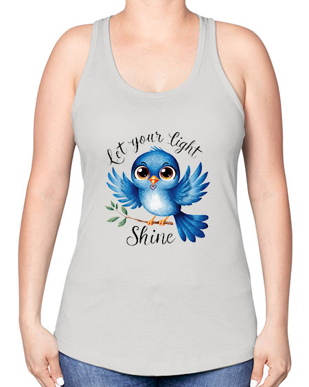 let your light shine 61# - birds -Racerback Tank