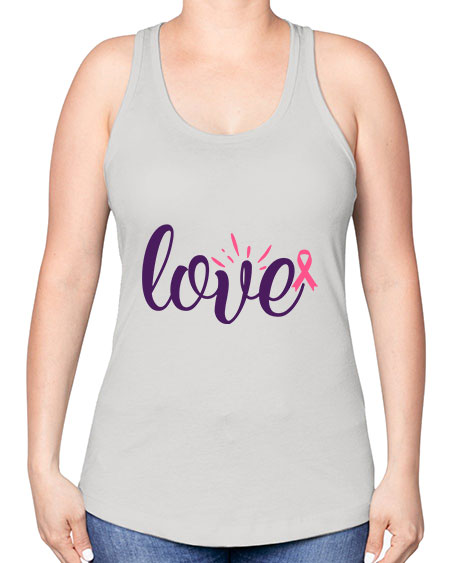 love Style 7# - breast cancer -Racerback Tank