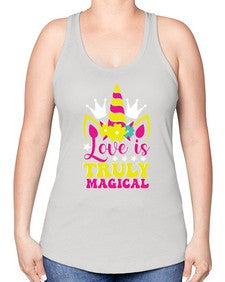 love is truly magical 270# - unicorn -Racerback Tank