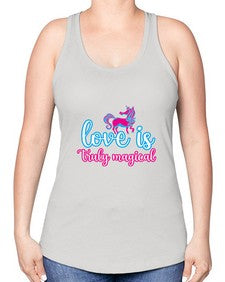 love is truly magical 271# - unicorn -Racerback Tank