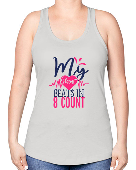 my heart beats in count 1740# - cheer -Racerback Tank