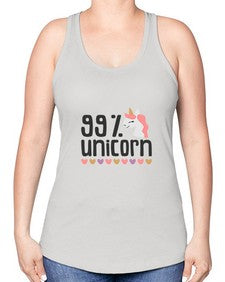 ninety nine percents unicorn 6879# - unicorn -Racerback Tank