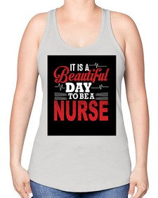 nurse with backround 1225# - nurse -Racerback Tank