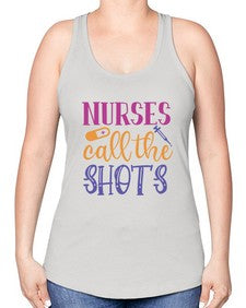 nurses call the shots Style 1234# - nurse -Racerback Tank