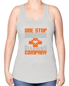 one stop commercial cleaning company Style 332# - cleaner -Racerback Tank