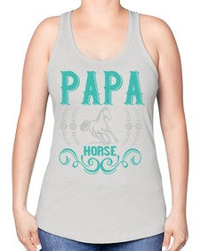 papa horse Style 26# - horse -Racerback Tank