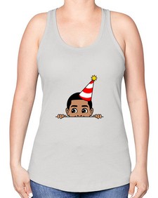 peekaboo afro birthday boy 21# - black boys or men -Racerback Tank