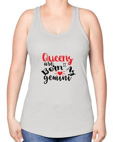 queens Are Born As Gemini 385# - gemini -Racerback Tank