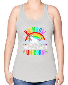 rainbow please im a unicorn 364# - unicorn -Racerback Tank