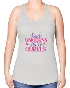 real unicorns have curves 372# - unicorn -Racerback Tank