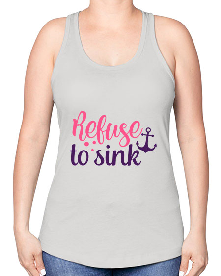 refuse to sink Style 4# - breast cancer -Racerback Tank