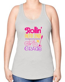 rollin into second grade 781# - second grade -Racerback Tank