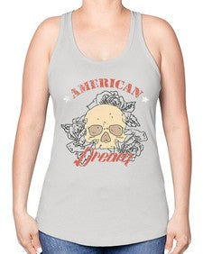 skullrose 1070# - skull and bones -Racerback Tank