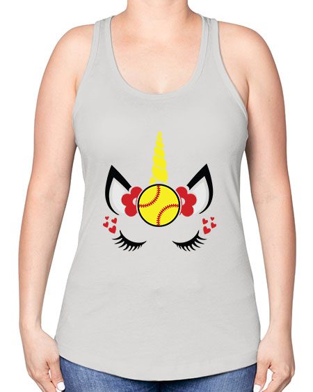 softball unicorn 397# - softball -Racerback Tank
