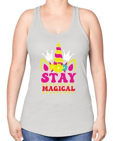 stay magical 425# - unicorn -Racerback Tank