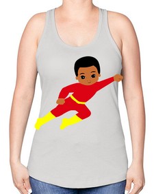 super kid 4# - black boys or men -Racerback Tank