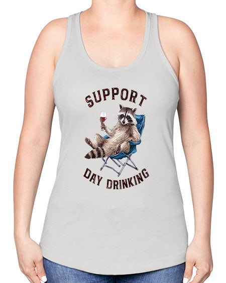 support day drinking 67# - raccoon -Racerback Tank
