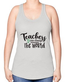 teachers can change the world Style 392# - teacher -Racerback Tank