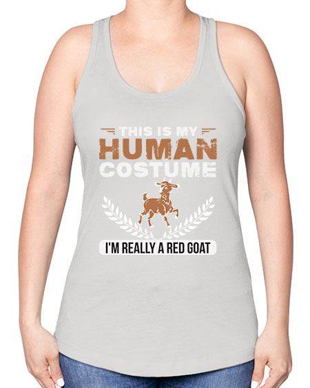 this is my human costume im really a red goat Style 1# - goat -Racerback Tank
