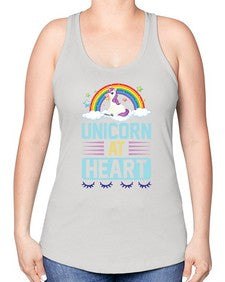 unicorn at heart 448# - unicorn -Racerback Tank