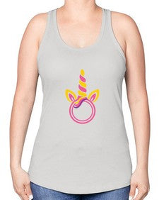 unicorn monogram frame 477# - unicorn -Racerback Tank