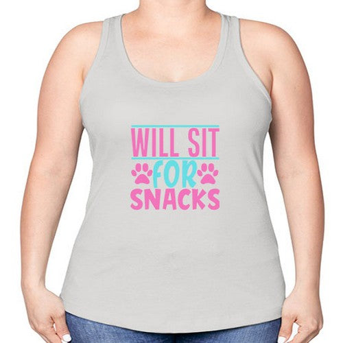 will sit for snacks Style 57# - dogs -Racerback Tank