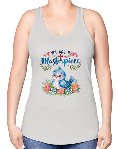 you are his masterpiece 85# - birds -Racerback Tank