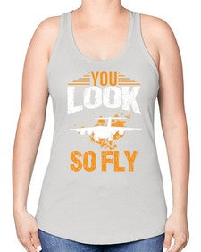 you look so fly  53# - airplane -Racerback Tank