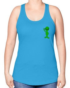 Alien in Pocket Side 3# - ufo -Racerback Tank