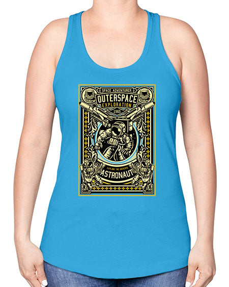 Astronaut Outerspace Exploration 36# - space -Racerback Tank