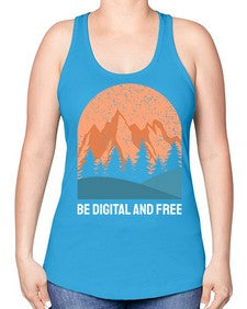 Be Digital and Free 27# - internet -Racerback Tank