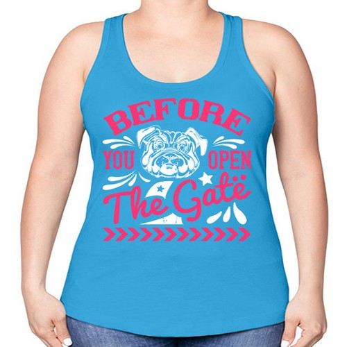 Before You Open The Gate Style 17# - dogs -Racerback Tank
