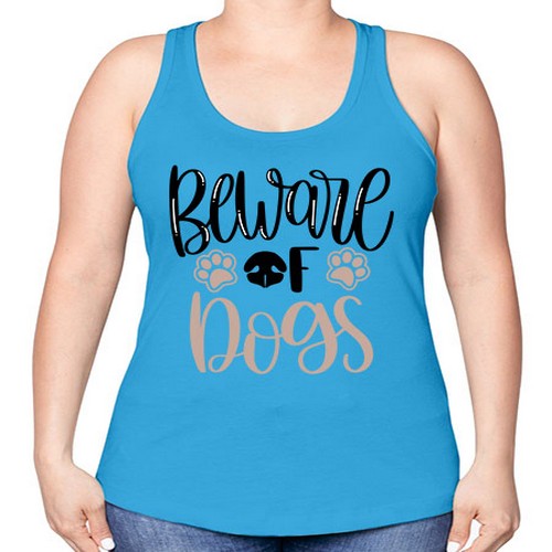 Beware Of Dogs Style 33# - dogs -Racerback Tank