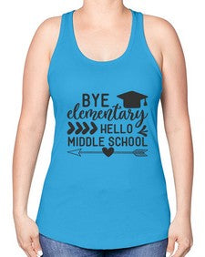 Bye elementary hello middle school 31# - eighth grade -Racerback Tank