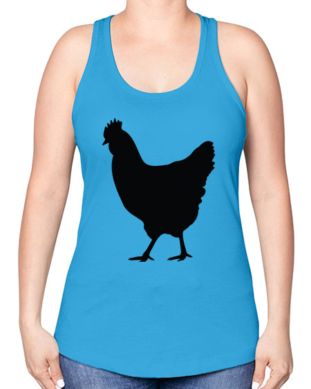 Chicken Silhouette 3# - chicken -Racerback Tank