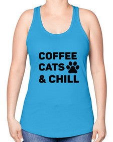 Coffee Cat Style 41# - cats -Racerback Tank