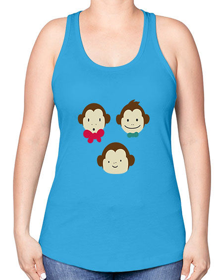 Cute_little_monkeys_5425 - monkey -Racerback Tank