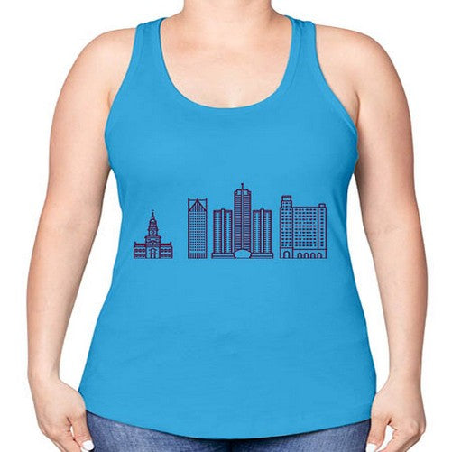 DetroitMI 664# - cities -Racerback Tank