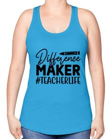 Difference Maker TeacherLife 712# - teacher -Racerback Tank