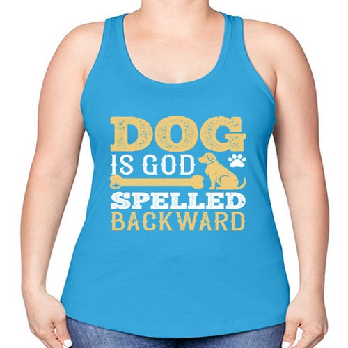 Dog is God spelled backward Style 129# - dogs -Racerback Tank