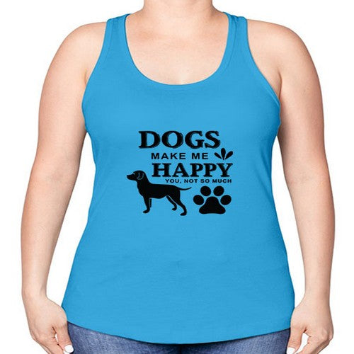 Dogs Make Me Happy Style 44# - dogs -Racerback Tank