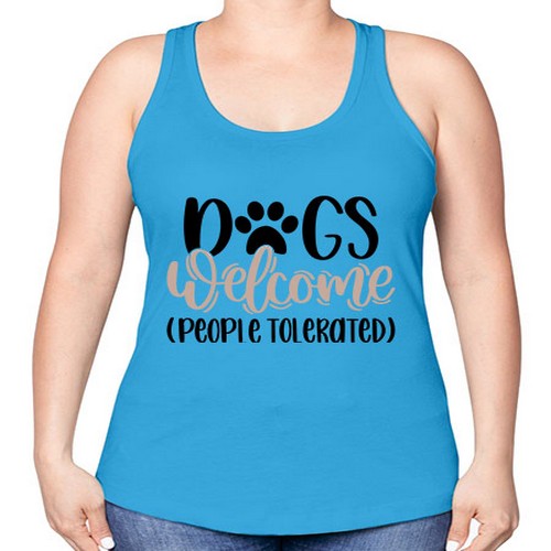 Dogs Welcome Style 21# - dogs -Racerback Tank