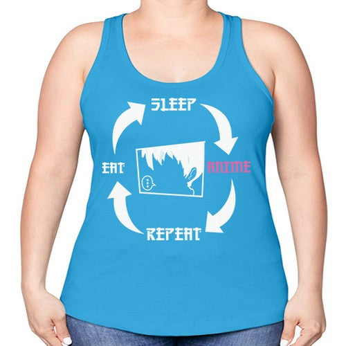 Eat Sleep Anime Repeat Anime Anime 226# - anime -Racerback Tank