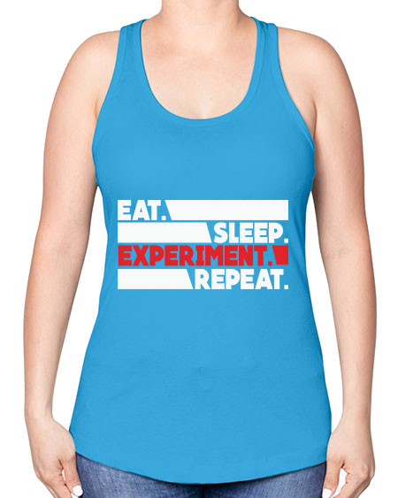 EatSleepExperimentRepeatScientistSkinite Scientist Skinite 274# - general science -Racerback Tank