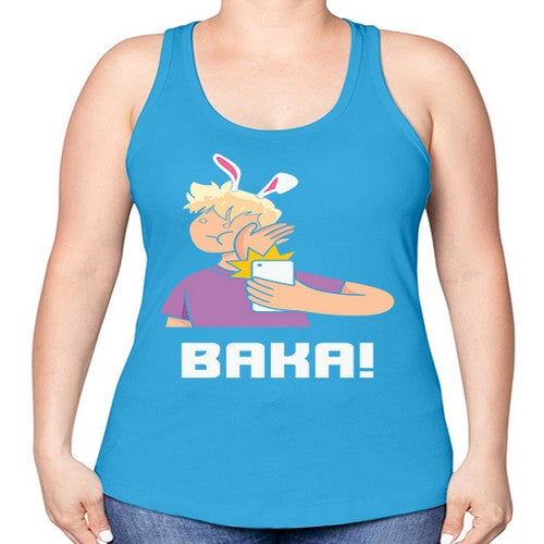 Funny Anime Baka Rabbit Slap Anime 228# - anime -Racerback Tank