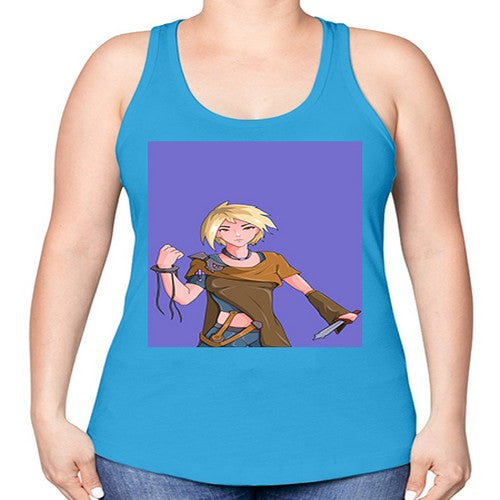 Girl hold knife 12# - anime -Racerback Tank