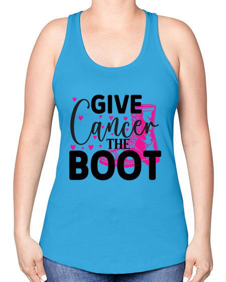 Give Cancer the Boot 24# - breast cancer -Racerback Tank