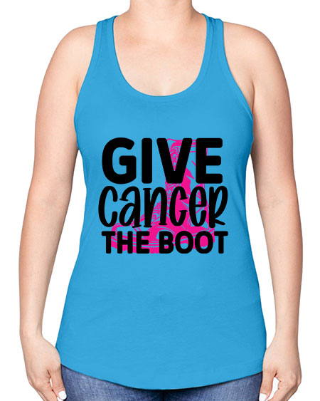 Give Cancer the Boot 25# - breast cancer -Racerback Tank