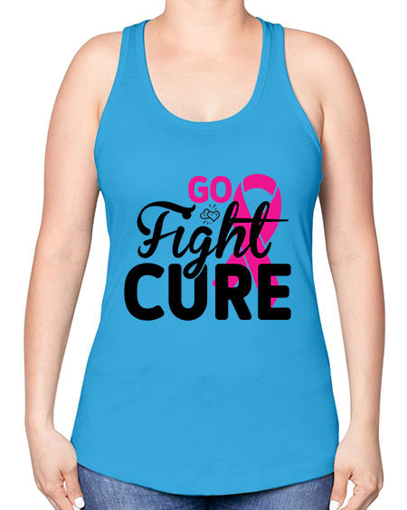 Go Fight Cure 23# - breast cancer -Racerback Tank