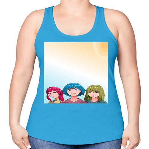 Happy three friend 20# - anime -Racerback Tank